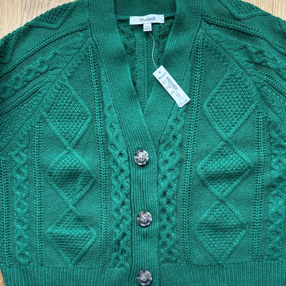 Madewell Emerald Textured Knit Cardigan - Picture 3 of 4